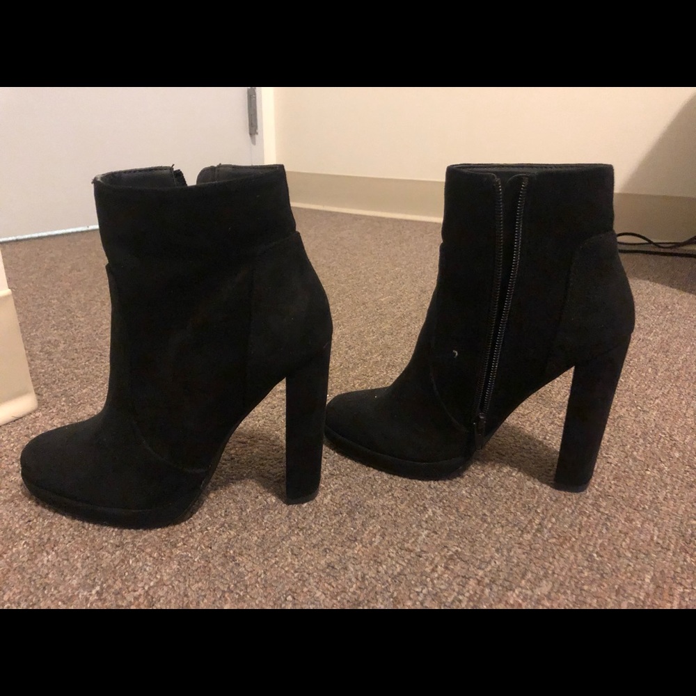 Black high heel booties